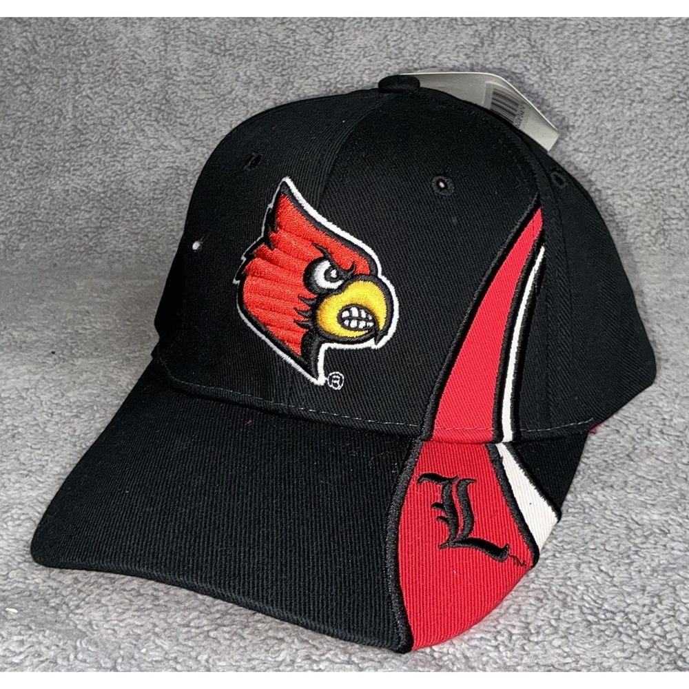 Louisville Cardinals Team Colors Strap Back Cap Hat with‎ Embroidered Logo